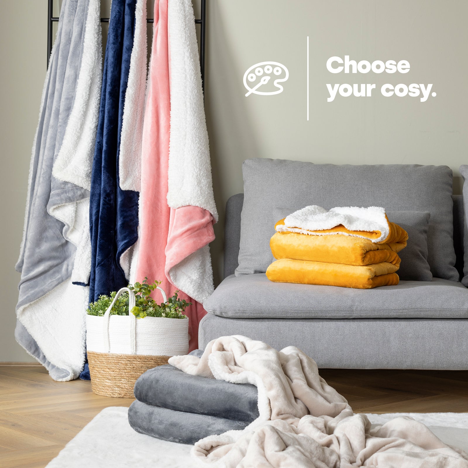 Double Sherpa Fleece Blanket - Champagne
