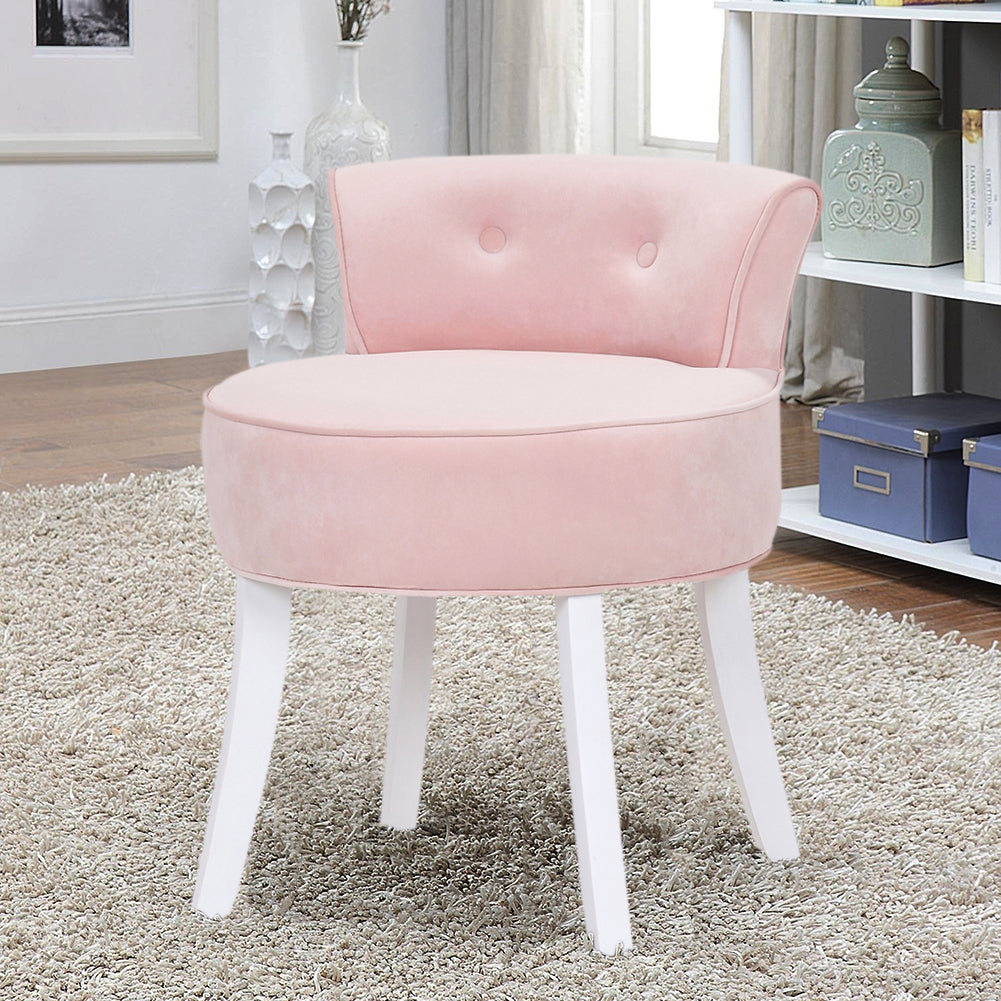 Velvet Slipper Chair Back Chair Sofa Vanity Bedroom Dressing Chair | Pink