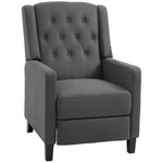 Button Tufted Microfibre Recliner Armchair | Charcoal Grey
