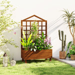 Wooden Planters With Trellis For Vine Climbing
