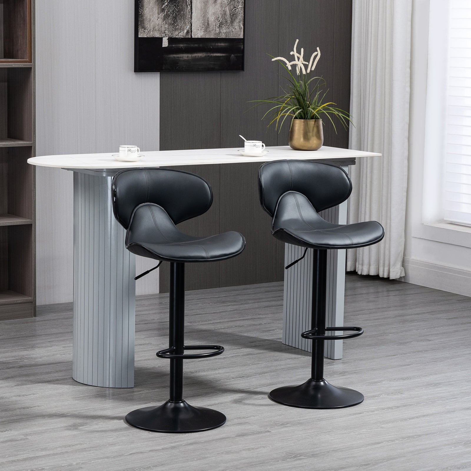 Adjustable Swivel Barstools Counter Set Of 2