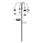 Complete Feeding Station Kit — 5-hook Metal Pole With Bath, Tray & Feeders | Black