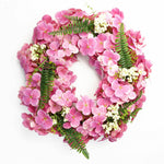 40cm Artificial Pink Floral Blossom Wreath Natural Look