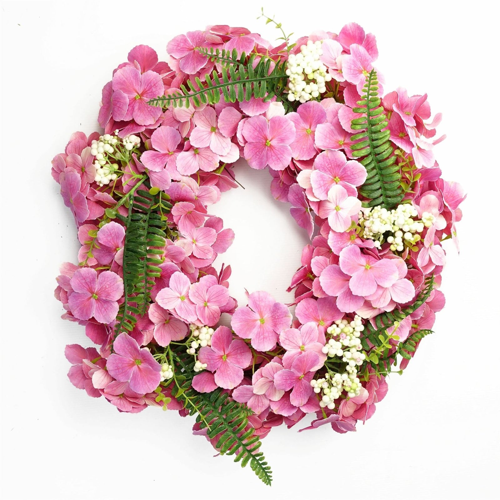 40cm Artificial Pink Floral Blossom Wreath Natural Look