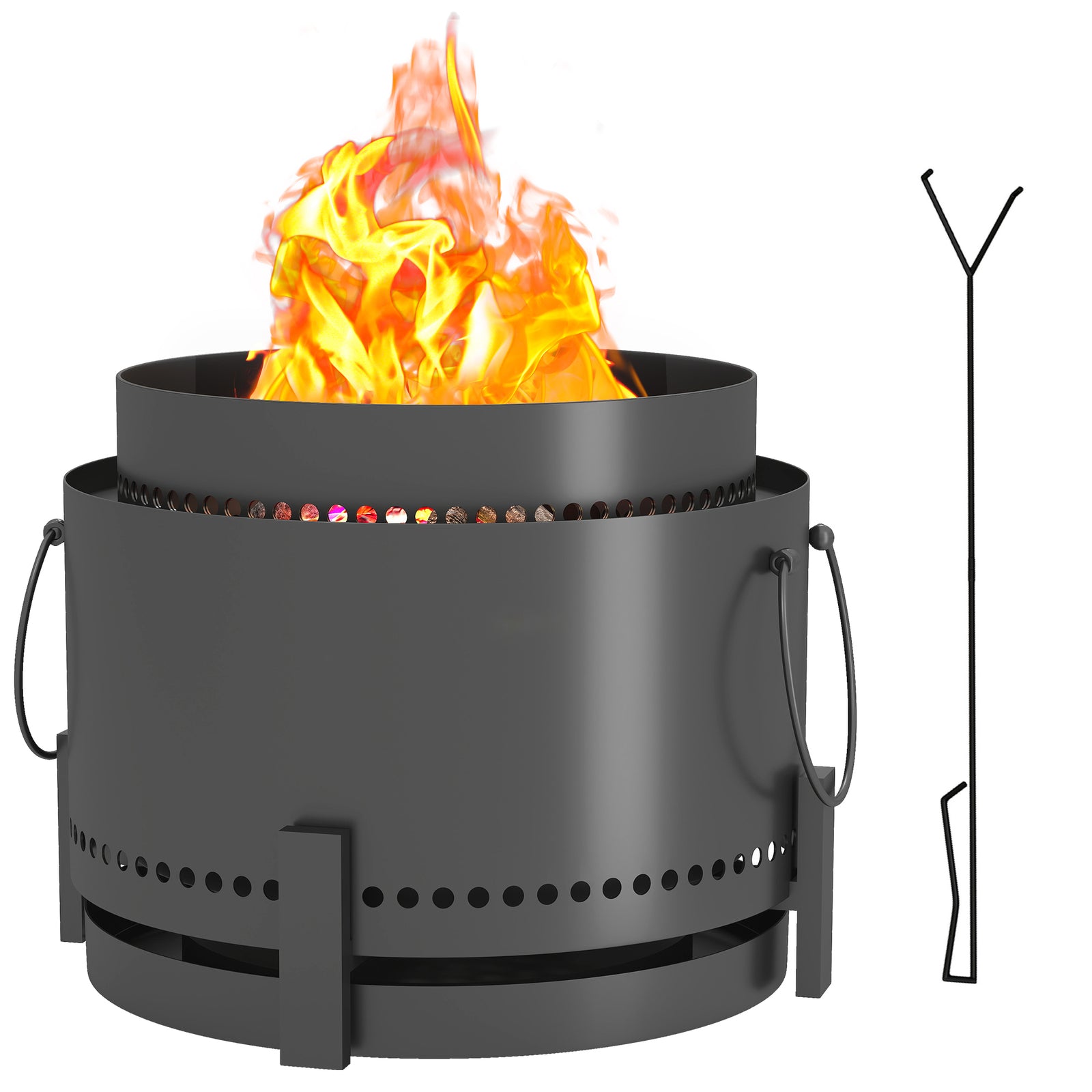 37cm Smokeless Fire Pit, Dark Grey