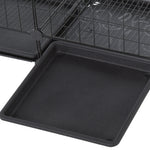 30 Pcs Diy Expandable Pet Cage Steel Bars W/ Doors Trays Plastic Corners