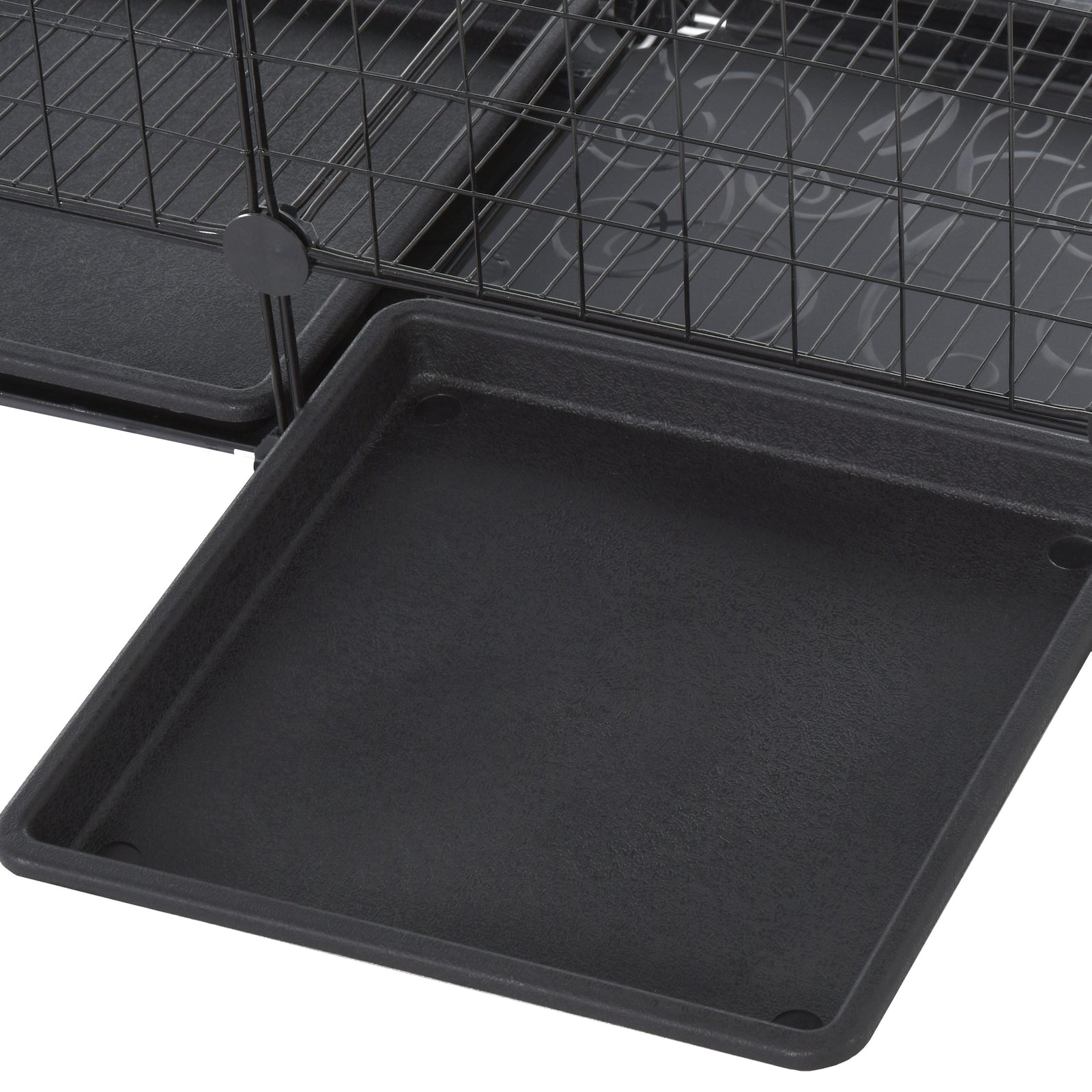 30 Pcs Diy Expandable Pet Cage Steel Bars W/ Doors Trays Plastic Corners