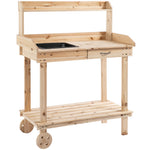 Garden Potting Bench, Work Station, 92x45x119cm