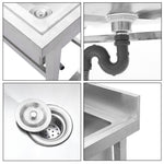60cm*60cm*95cm H Commercial Kitchen Sink 1 Compartment Stainless Steel