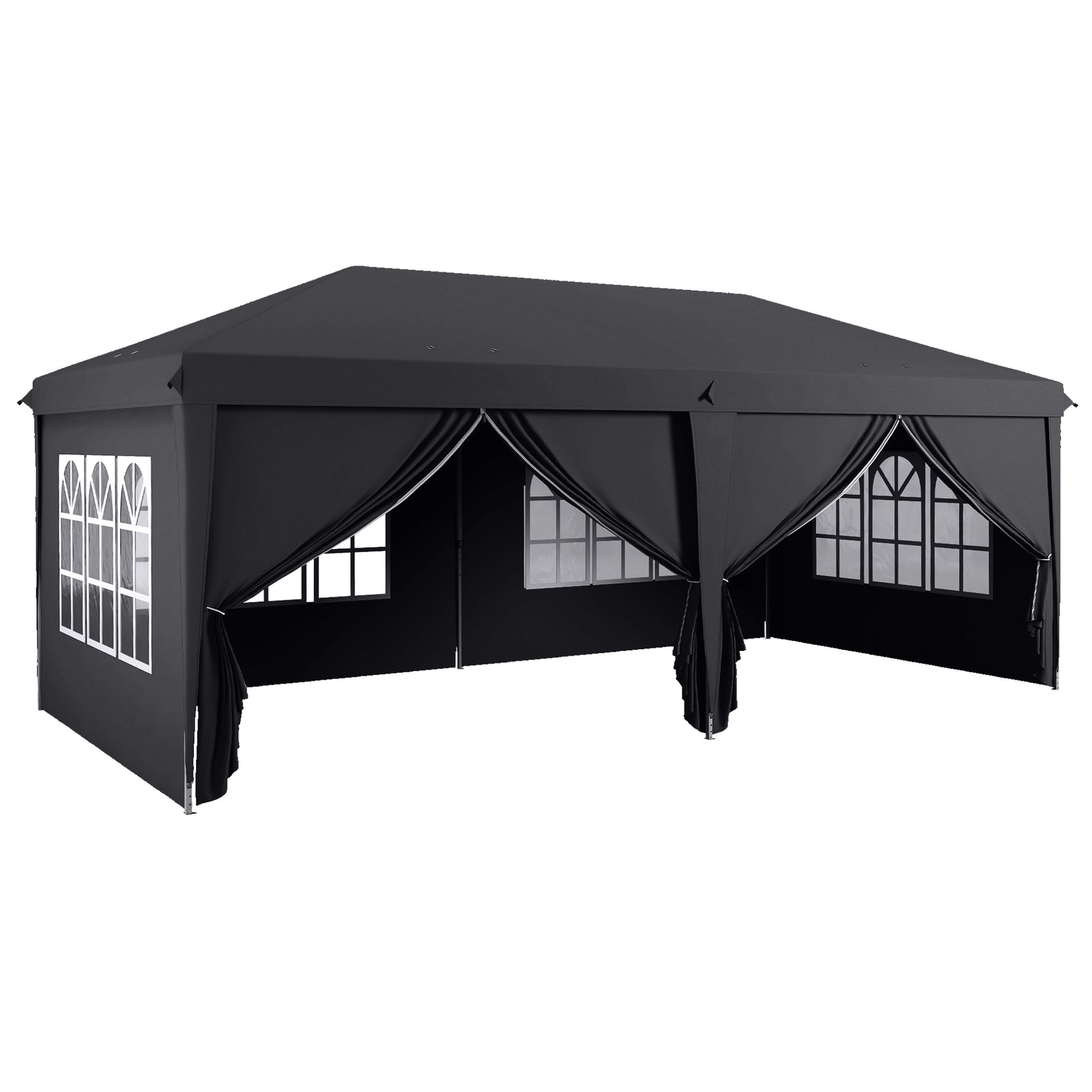 3 X 6 M Pop Up Gazebo With Sides And Windows | Gray