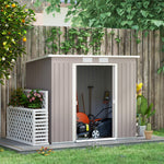 Metal Garden Storage Shed With Double Door And Ventilation | Gray