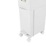 29l Double-layer Rubbish Bin With Sealed Lid, Foot Pedal, And 360° Swivel Wheels, White