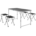 4ft Folding Picnic Table And Chairs, Portable | Black
