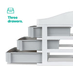 Livivo Large 3 Drawer Desk & Detachable Tray Set - Grey