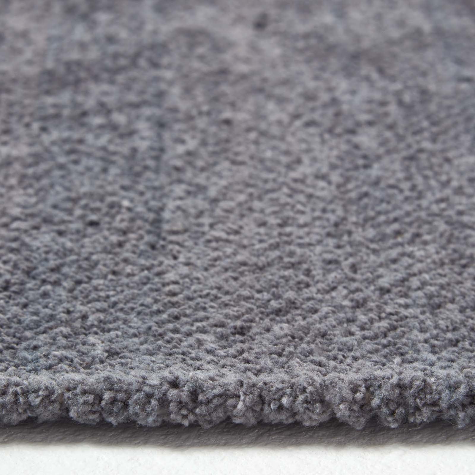 Plain Chenille 100% Cotton  Rug With Natural Trim | 200cm | Dark Grey