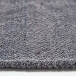 Plain Chenille 100% Cotton  Rug With Natural Trim | 60cm x 100cm | Dark Grey