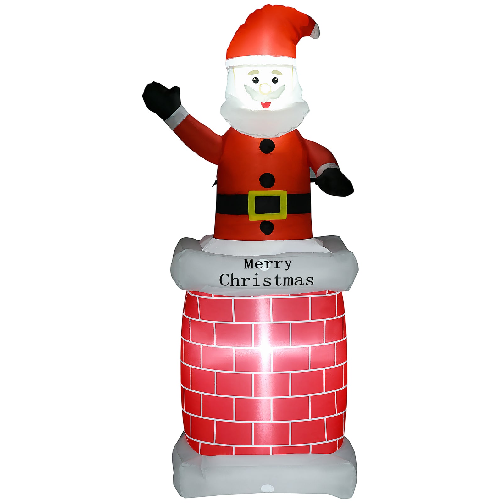 7ft Christmas Inflatable Santa Claus From Chimney Led