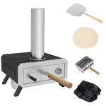 Portable Wood Pizza Oven, 12", Thermometer | Black