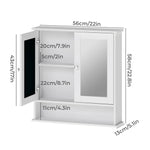 Bathroom Mirror Cabinet Storage Toilet Cupboard Wall Mounted Shelves | White