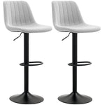 Bar Stools Set Of 2 Adjustable Swivel With Backrest | One Size