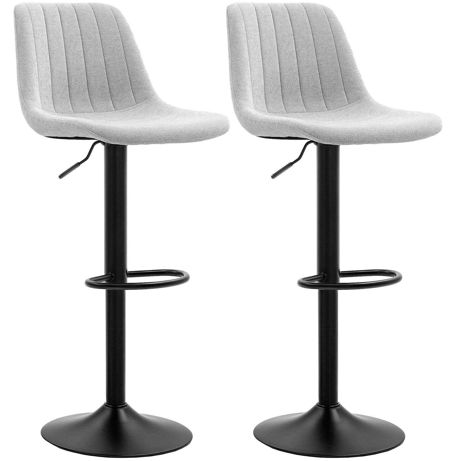 Bar Stools Set Of 2 Adjustable Swivel With Backrest | One Size
