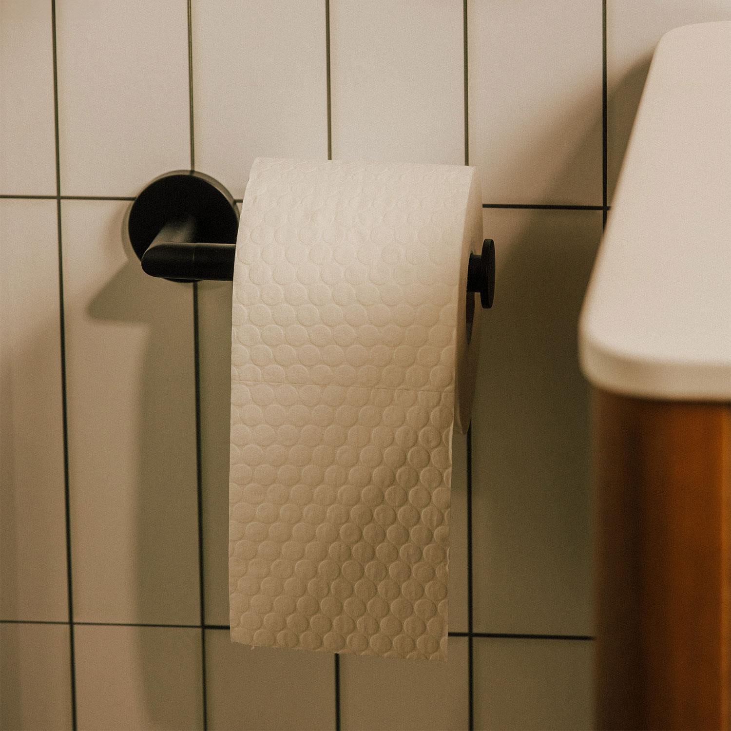 Right Toilet Roll Holder, Matt Black, Hidden Fixings, Start Collection