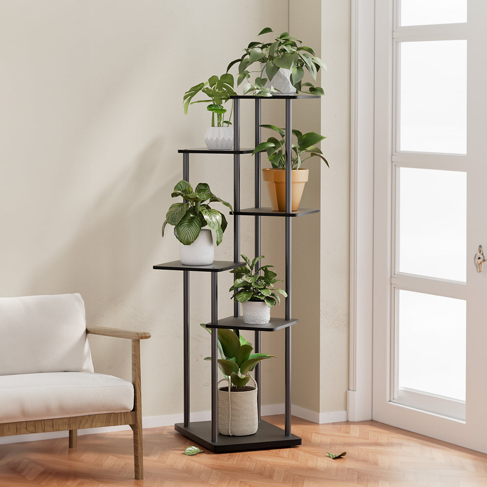 6-tier Tall Corner Plant Stand 112cm H Freestanding Plant Display Shelf For Indoor Garden