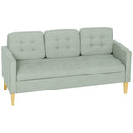 Modern 3 Seater Sofa With Hidden Storage And Rubber Wood Legs | Light Grey