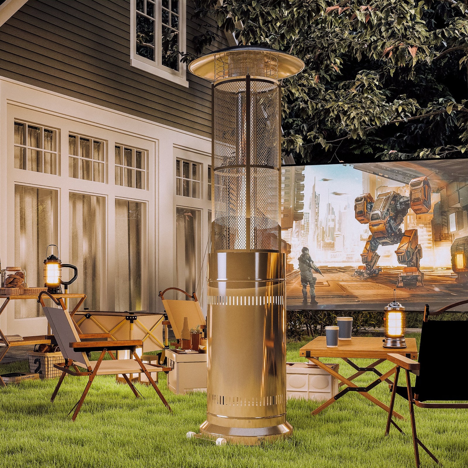 11kw Freestanding Patio Heater | Silver