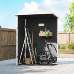 5' X 3' Garden Shed W/ Floor, Lockable Door, Window And Vent | Black