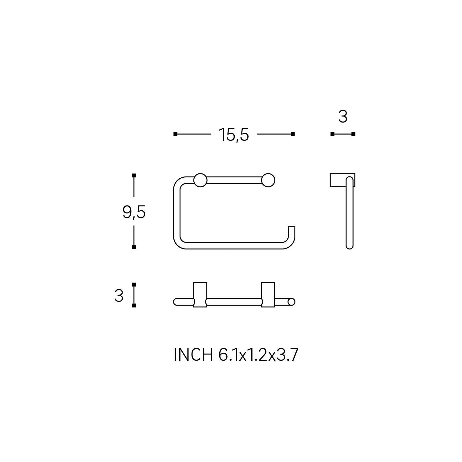 Paper Holder/towel Rack Matt Black Logic
