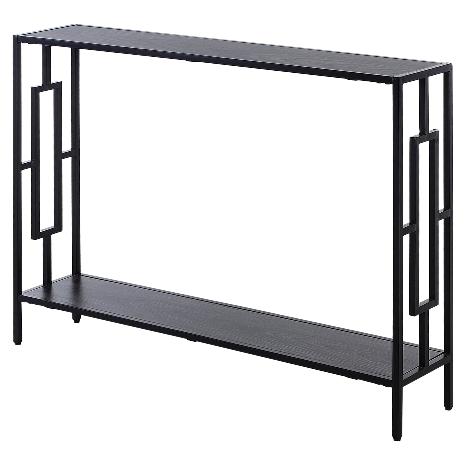 Industrial Console Table W/ Storage Shelf Black Metal Frame | One Size