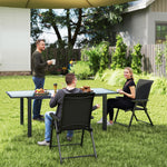 Folding Chair W/ Breathable Mesh Fabric Seat | Set of 2 | Black