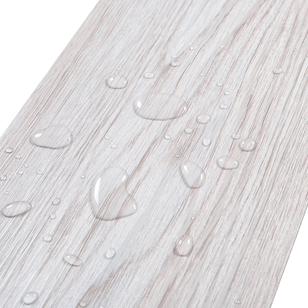 Pvc Wooden Self-adhesive Laminate Flooring Planks For Home Decor | Light Grey