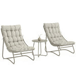 Garden Bistro Set, Bistro Table And Chairs W/ Cushions | Light Grey