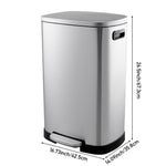 Stainless Steel Step Open Trash Can | 50l