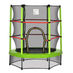 Kids Trampoline Mini Bouncer W/ Enclosure Net For 3-6 Years | Green