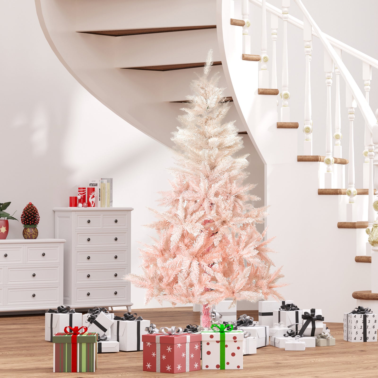 6ft Automatic Open Christmas Tree, Pink | 6ft | Pink
