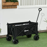 Foldable Garden Cart, Utility Wagon With Carry Bag | Black