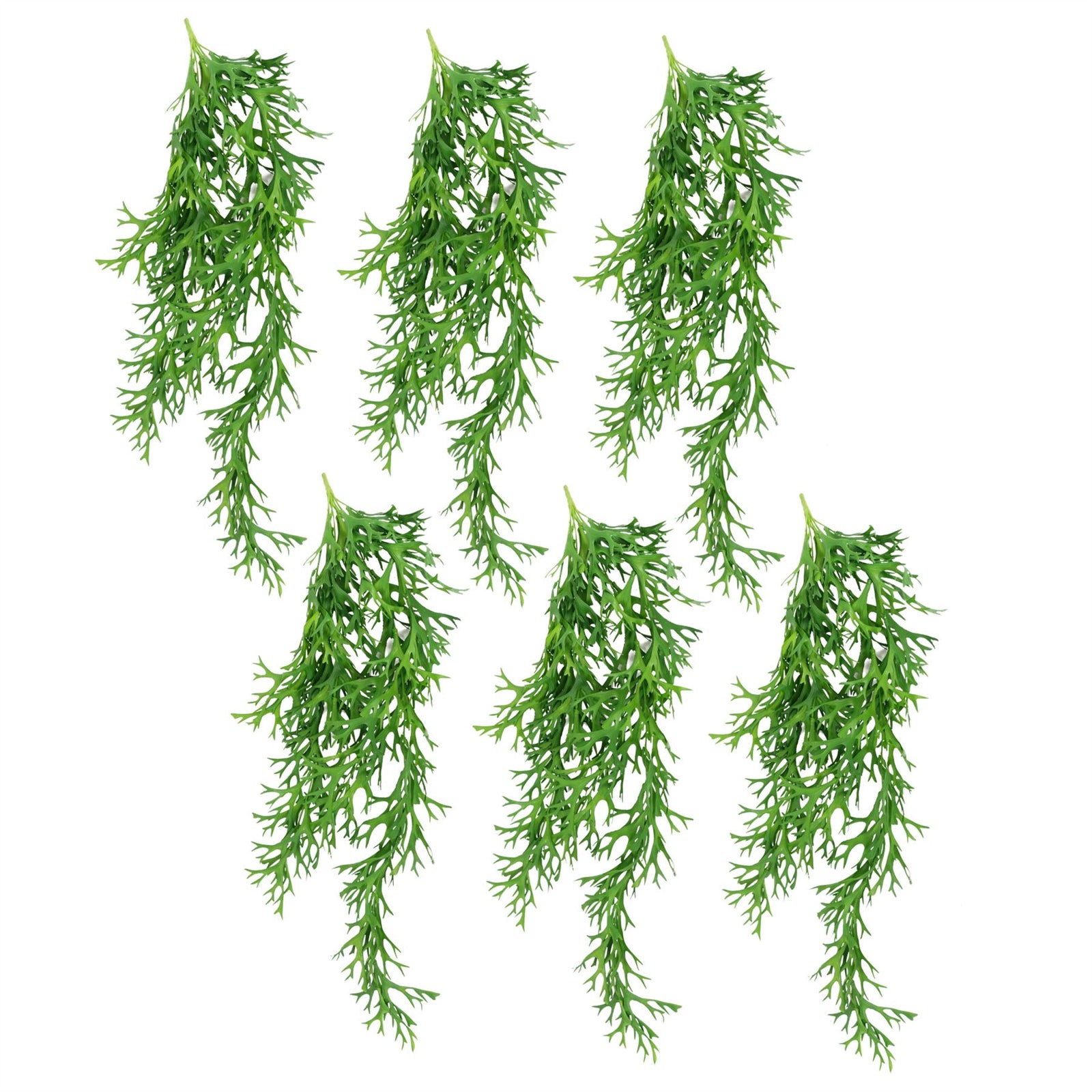 Pack Of 6 X 80cm Hanging Artificial Staghorn Fern
