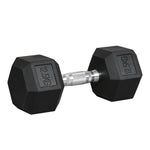 12.5kg Hex Rubber Dumbbell For Home Exercise | Black