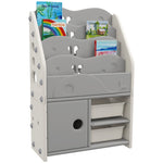 Kids Storage Units With 2 Storage Boxes, 67 X 29 X 98cm, Light Grey