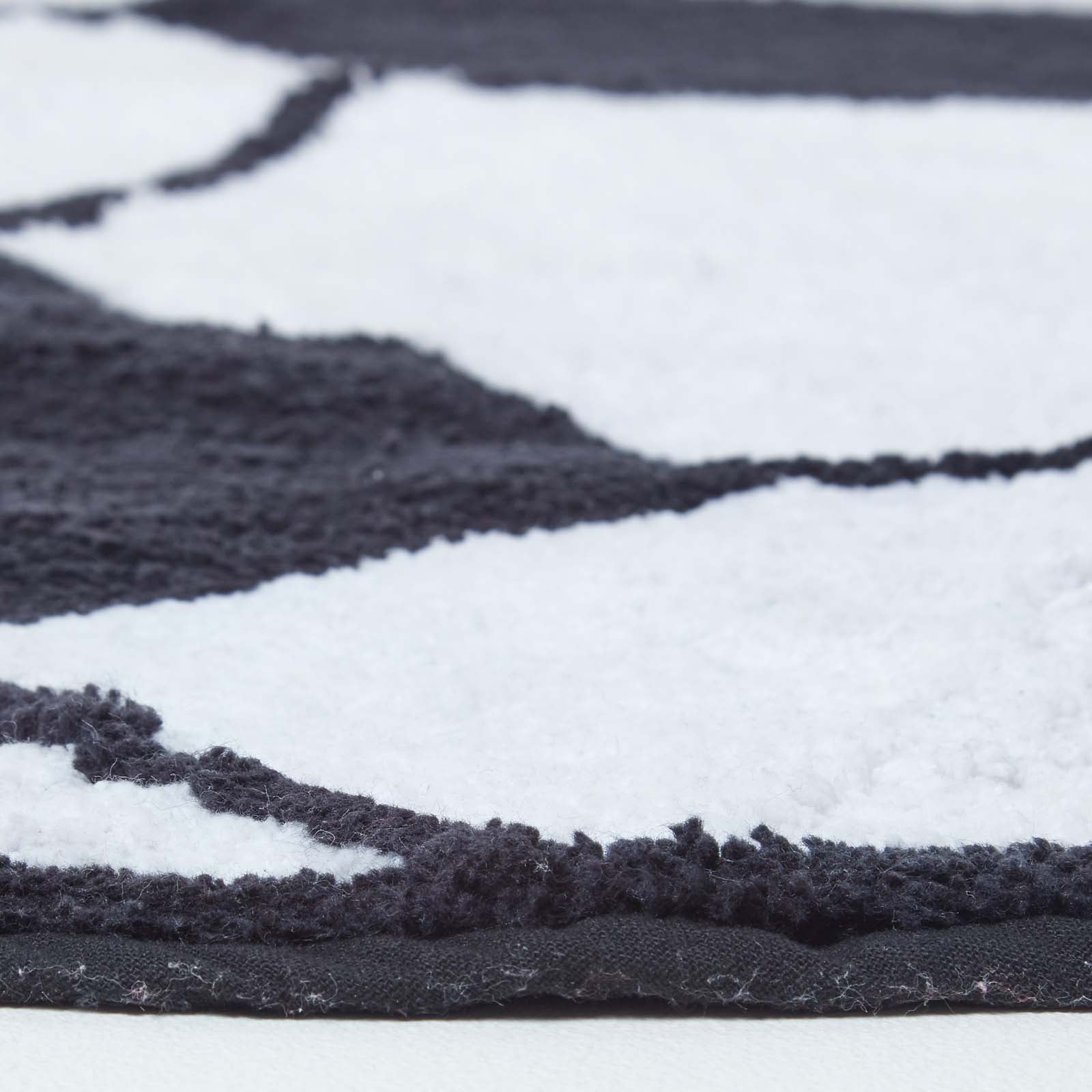 Cotton Tufted Football Children Rug | 80cm | Black & White