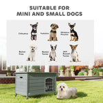 Wooden Dog House, Dog Kennel W/ Removable Bottom, Dark Grey