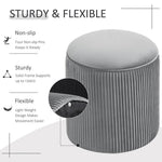 Ottoman Footstool With Storage Modern Pleated Storage Stool 38cm Dia X 38cm H