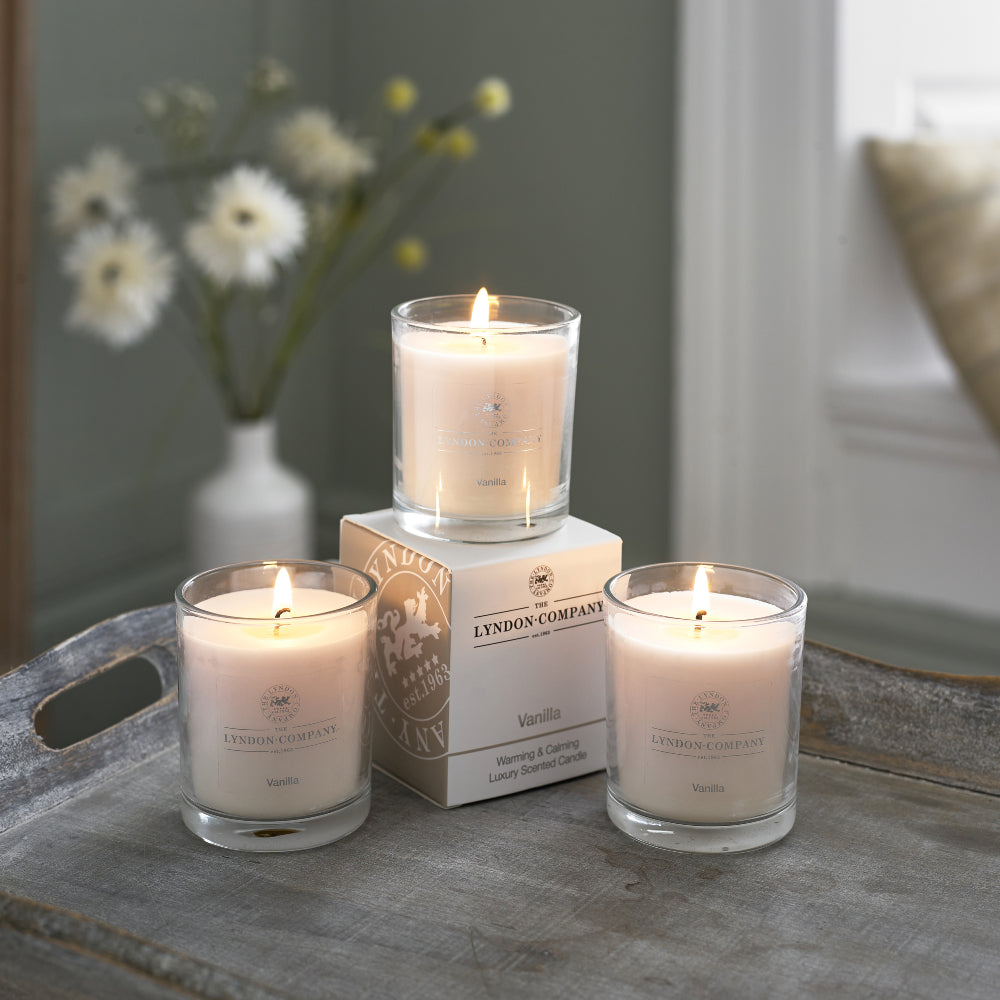 Luxurious Secented Glass Jar Candles | Set-of-3 | Beige