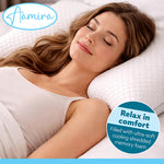 Cooling Memory Foam Pillow 70x45cm Adjustable Orthopaedic Support Washable Cover | Set-of-2 | White