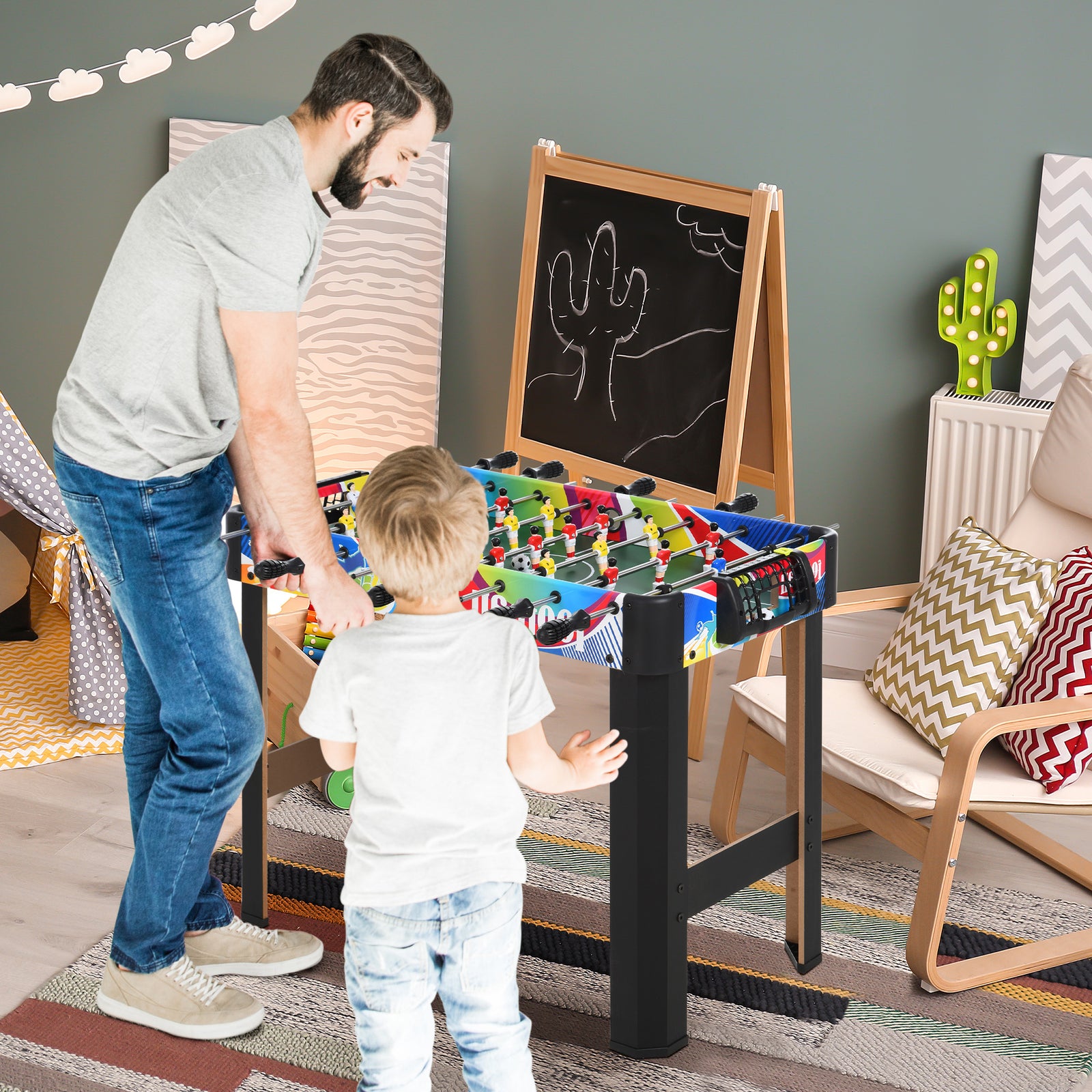 2.8ft Foosball Table Competition Sized For Indoor | Multi Colour