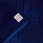 Diamond Quilted Velvet Bed Throw | 150cm x 200cm | Navy Blue