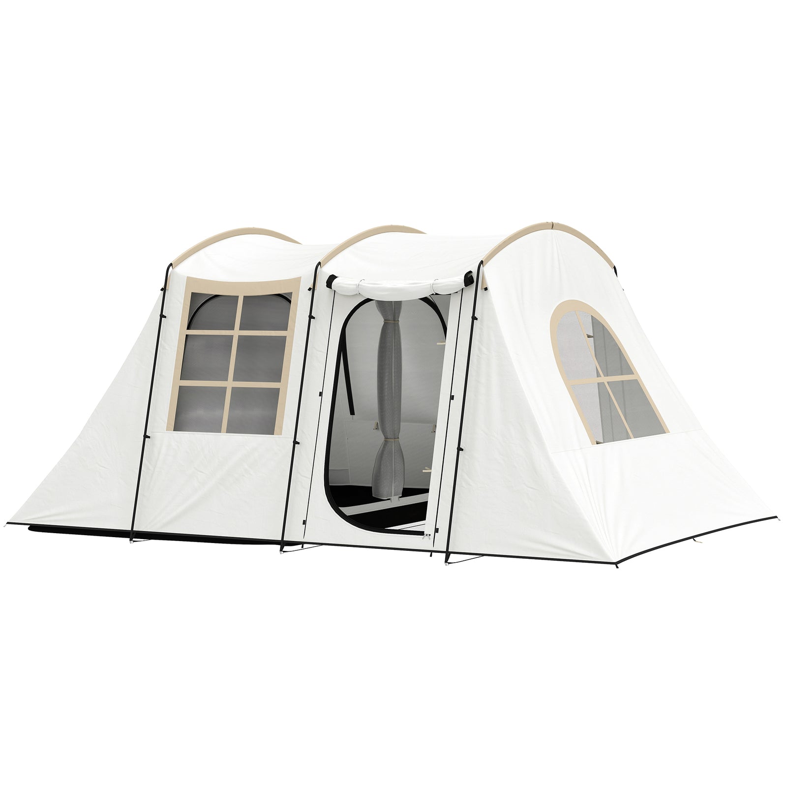 Outsunny 3-4 Man Tunnel Tent, 3000mm Waterproof, Porch